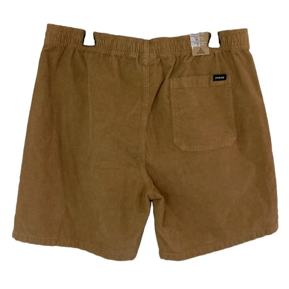 Men's prAna Canyon Camp Short Corduroy Drawstrings Brown Size XL NWT